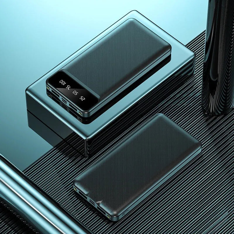 20000 mAh power bank with optional USB cable in black, white or red colours