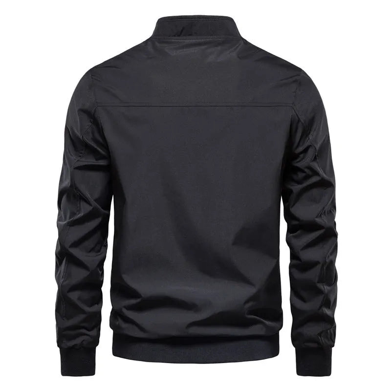 Men's casual thin jacket in polyester available in dark blue, black or army green colours