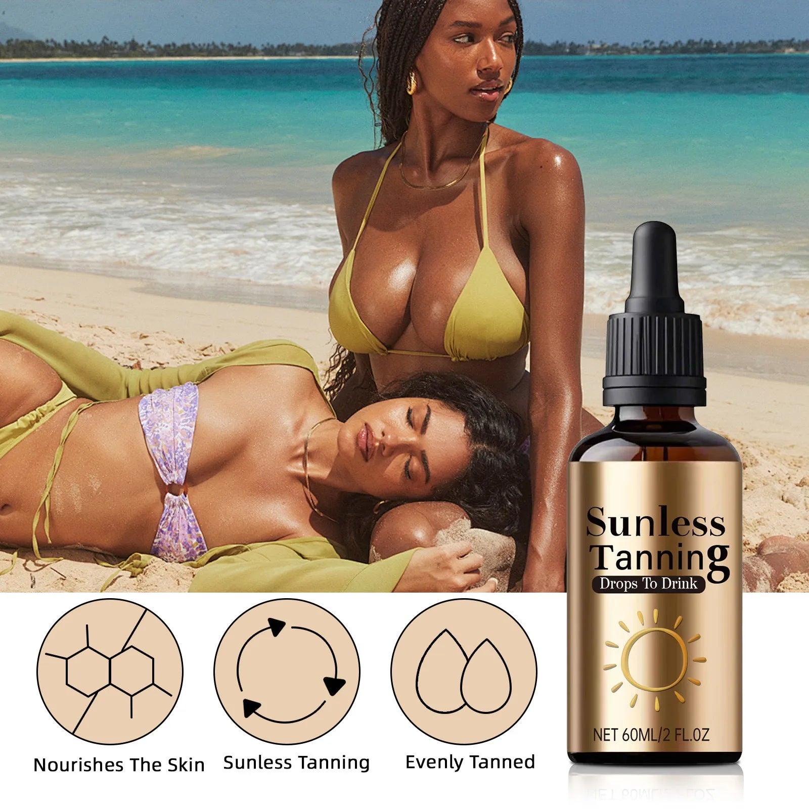 Black 60ml oral drops bottle for outdoor and family use with universal application