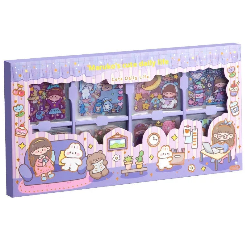 Children's sticker card notebook set with multiple colourful printed designs
