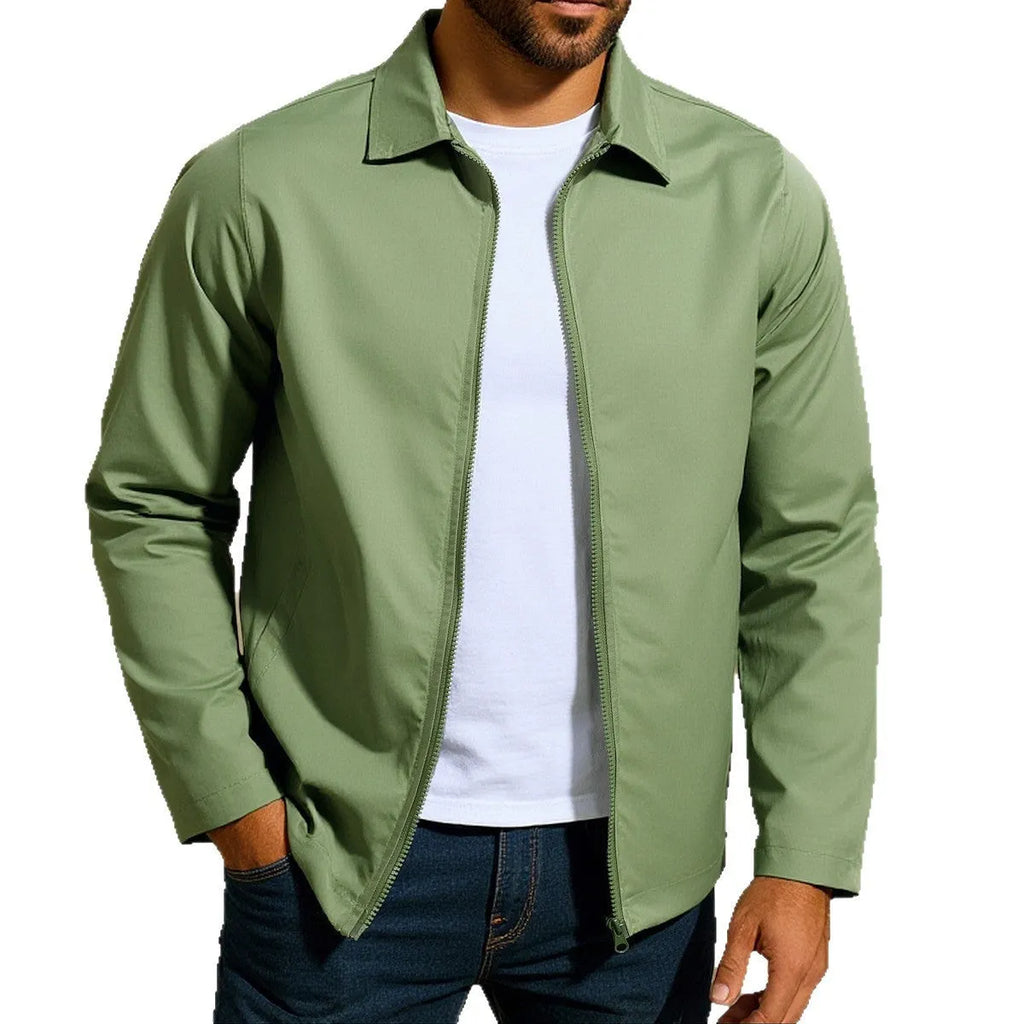 Men's zipper cardigan jacket with raglan sleeves in polyester blend available in four colours