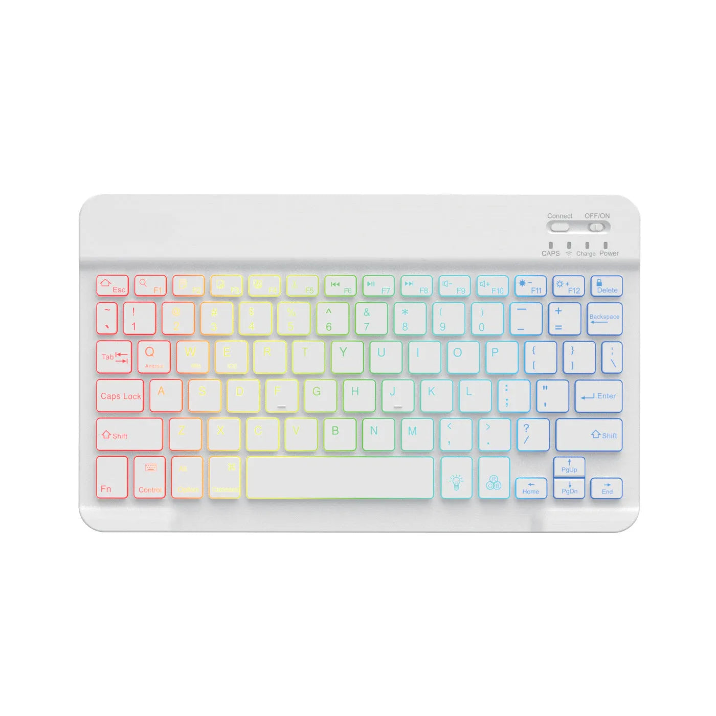 10-inch backlit Bluetooth wireless keyboard for tablets with colourful RGB lighting