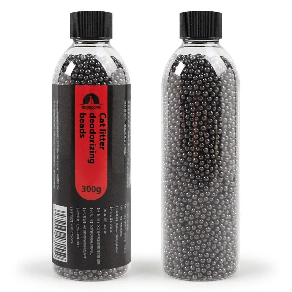 Black cat litter deodorant crystal nano ore pearls in a bottle for odour removal