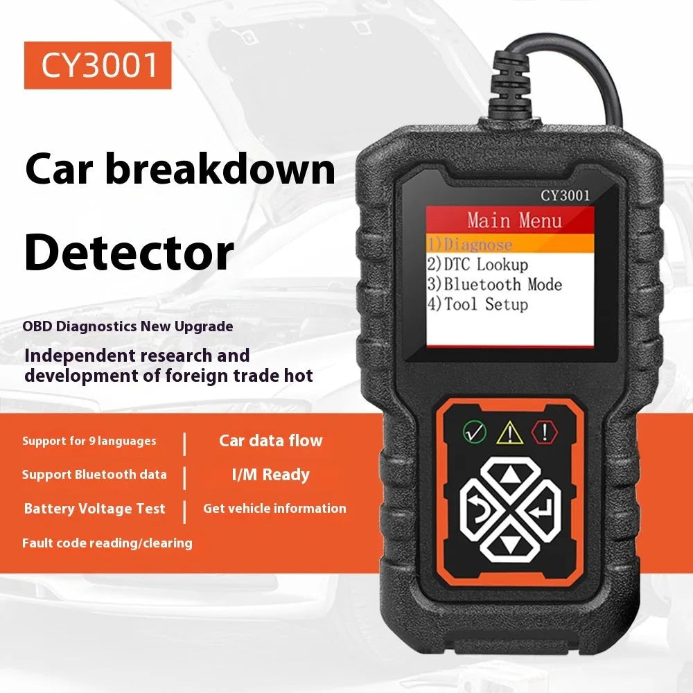 Black handheld automobile malfunction diagnosis instrument code reading analysis decoder for general vehicles