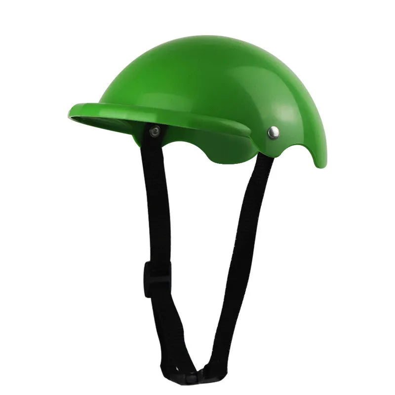 Small S-size plastic pet helmet in pink, black, yellow or green for motorcycle safety