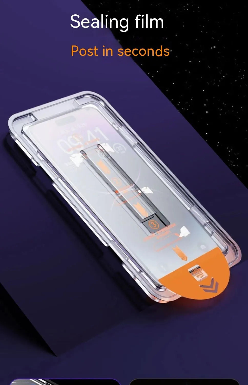 Dust-free Warehouse tempered glass privacy screen protector for iPhone on a table