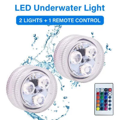 LED waterproof remote control fish tank diving light with plastic shell and 3 LED beads, 35x18mm