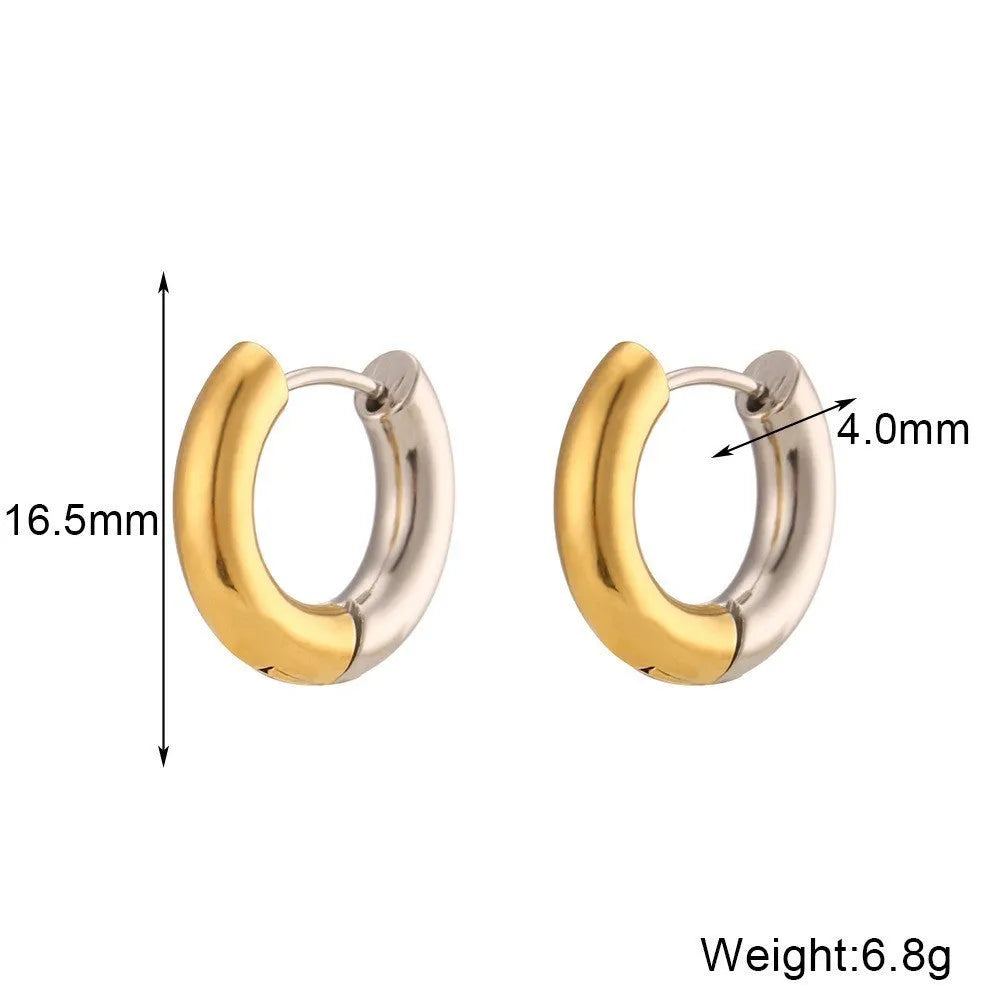 Gold geometric jewellery set with earrings, bracelet and necklace for women