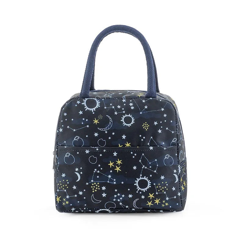Oxford cloth thermal insulation lunch bag with aluminium foil interior in handbag design