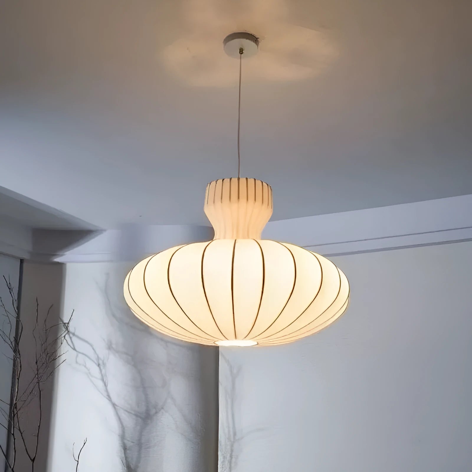 Vintage Chinese-style silk chandelier with three-colour variable lighting