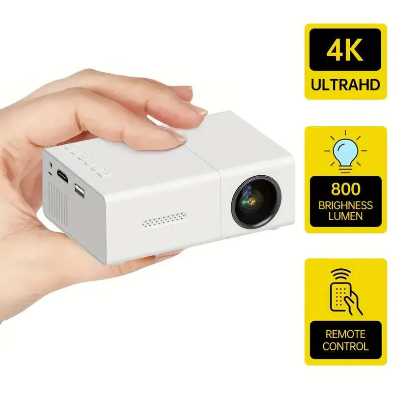 M100 Mini Projector portable home LED unit with remote control in black or white colour