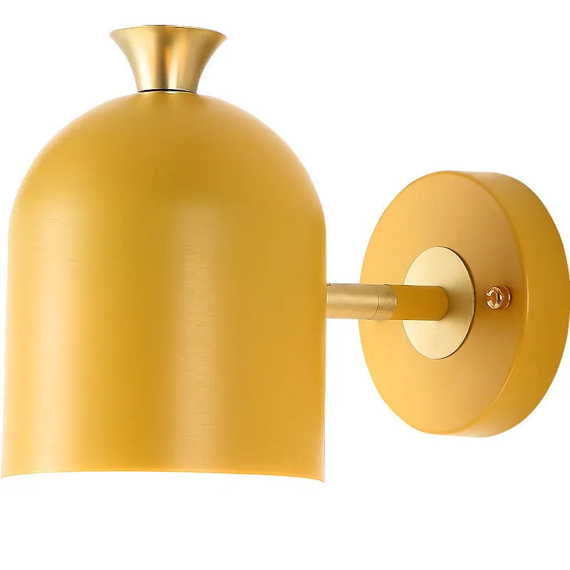 Single-head aluminium LED wall lamp with 250mm size in yellow for bedside use