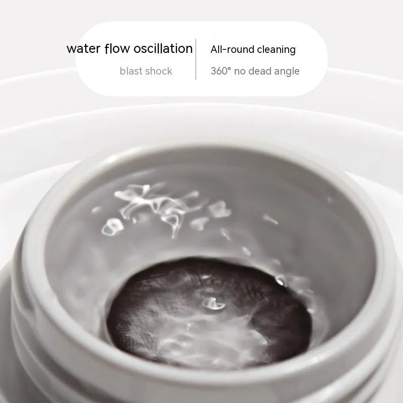 Pearl white automatic ultrasonic cleaning machine for invisible glasses and contact lenses.