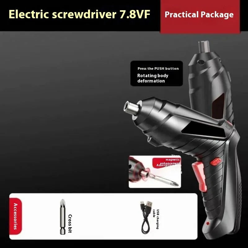 Compact electric screwdriver with pistol grip design and lithium battery charging