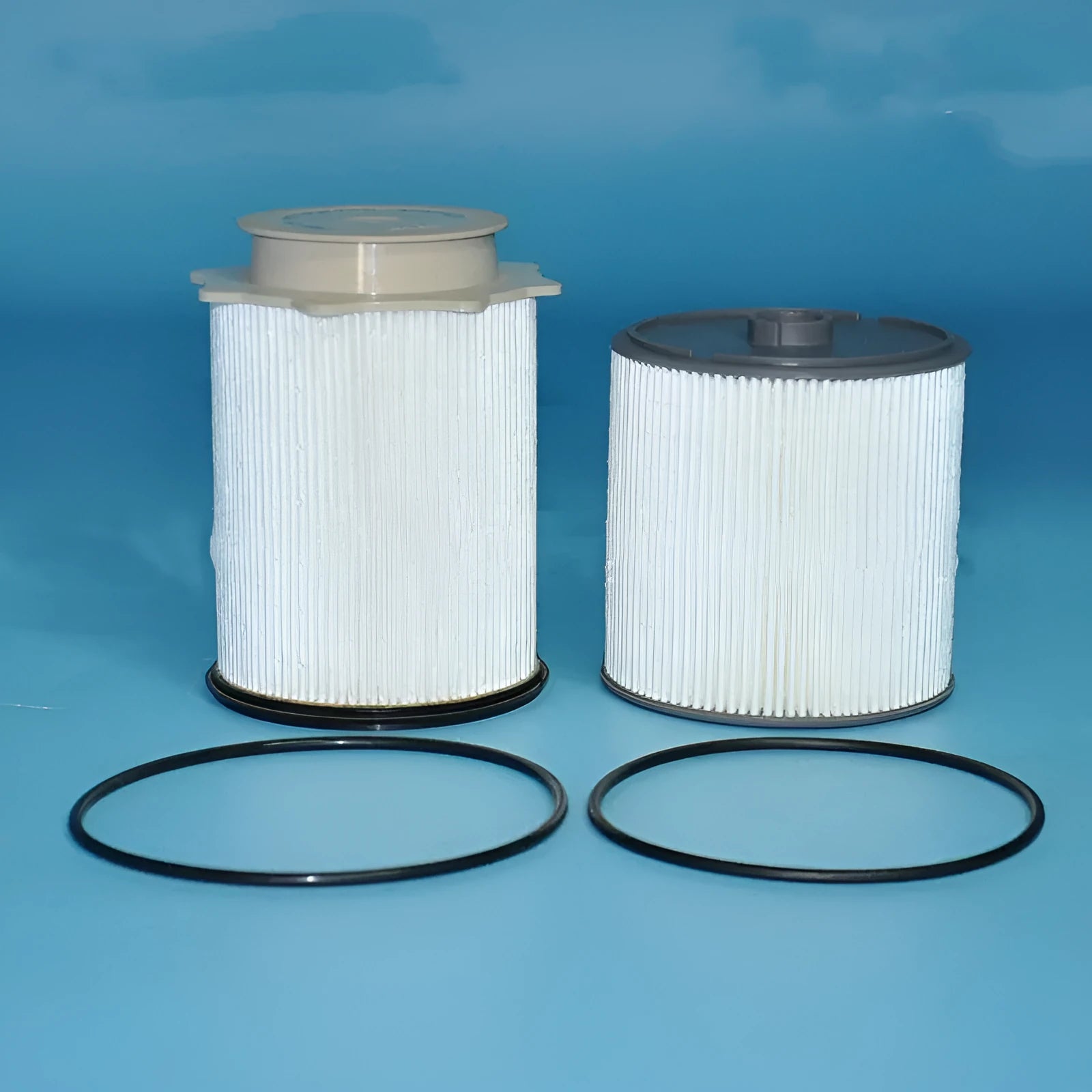 RAM diesel truck fuel filter kit with white housing, filter element and sealing components