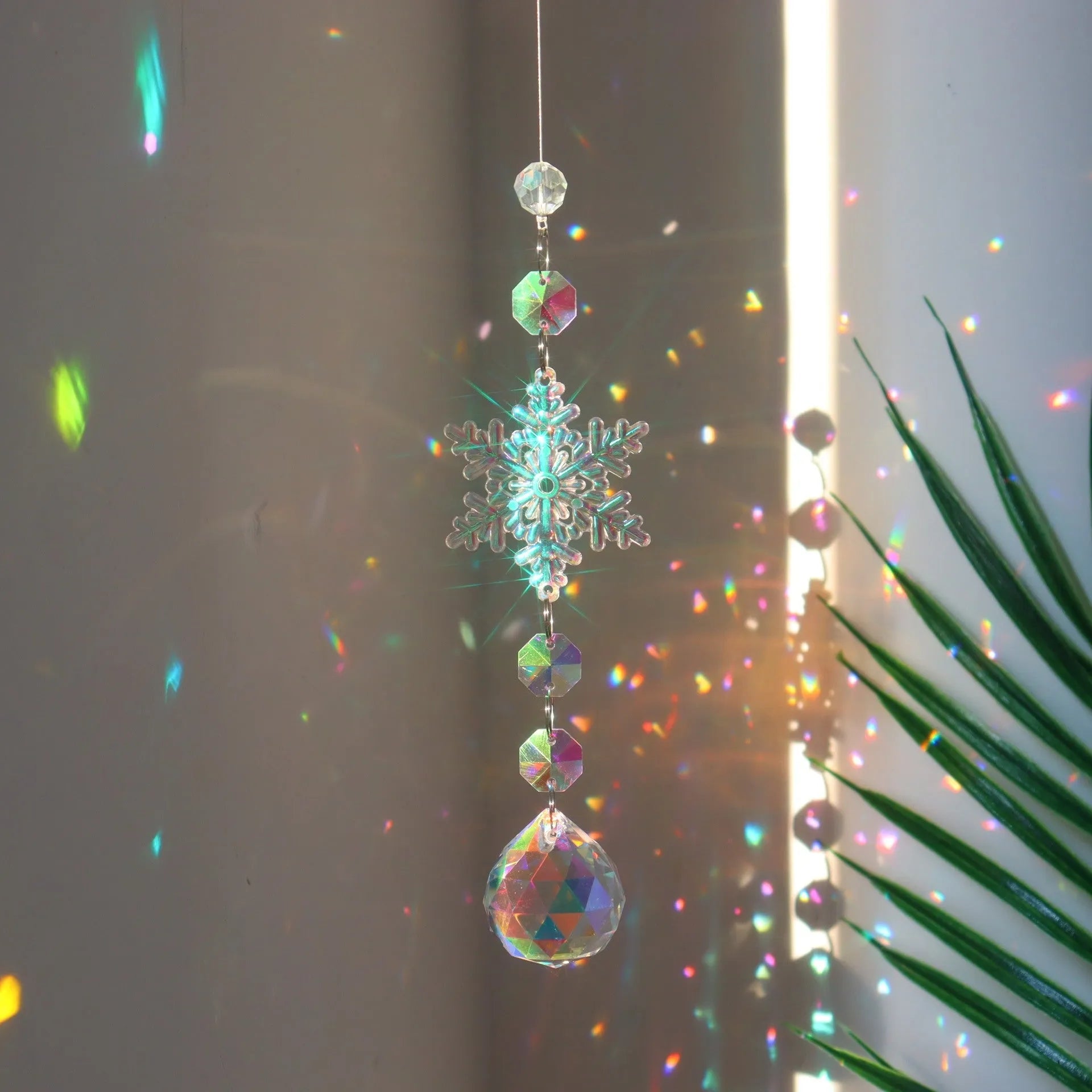 K9 crystal snowflake sun catcher Christmas decoration with AB colour finish
