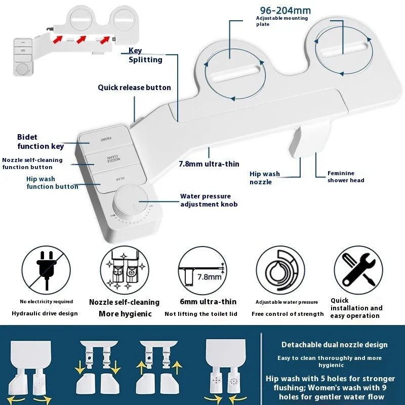 Button wash butt-lifting tool with split detachable design in KB06 pure white colour