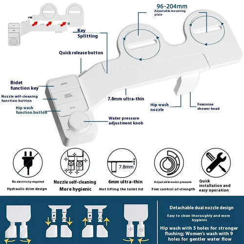 Button wash butt-lifting tool with split detachable design in KB06 pure white colour