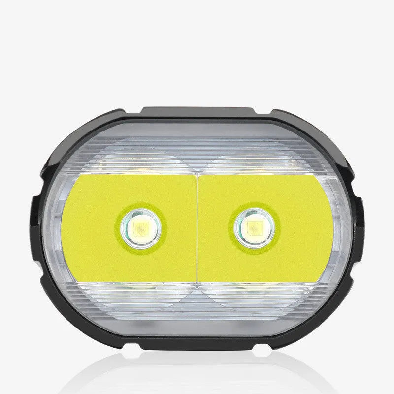 Rechargeable bicycle light with 1800 lumens, black aluminium alloy body, and secure mounting bracket on handlebar