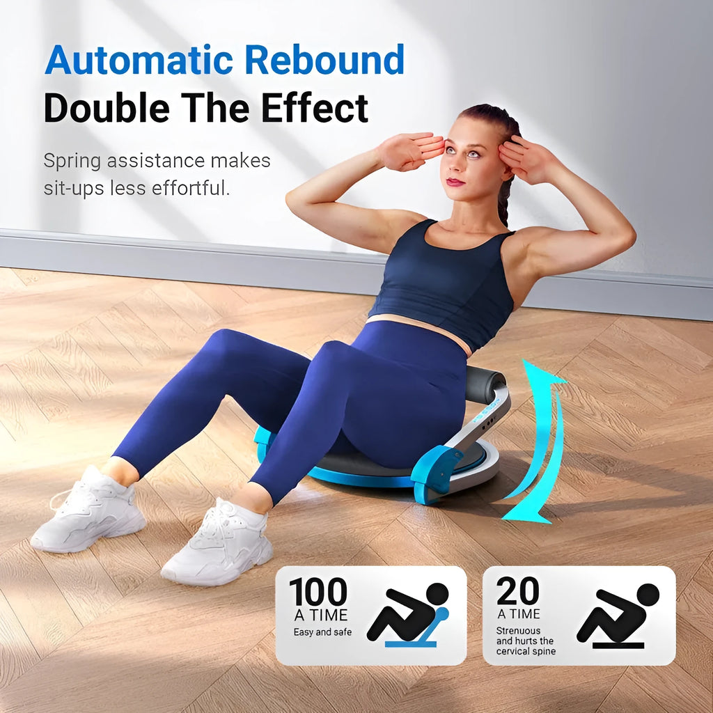 Sky blue handheld abdominal exercise device for home gym and office fitness
