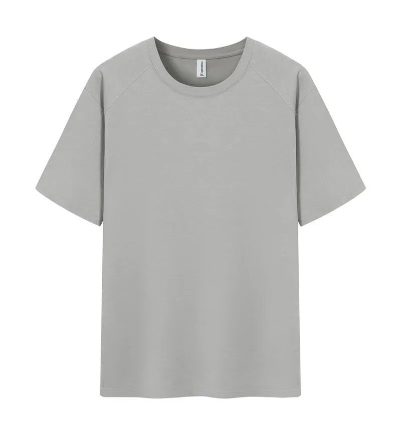 Men's pure cotton straight cut short sleeve t-shirt in solid colour