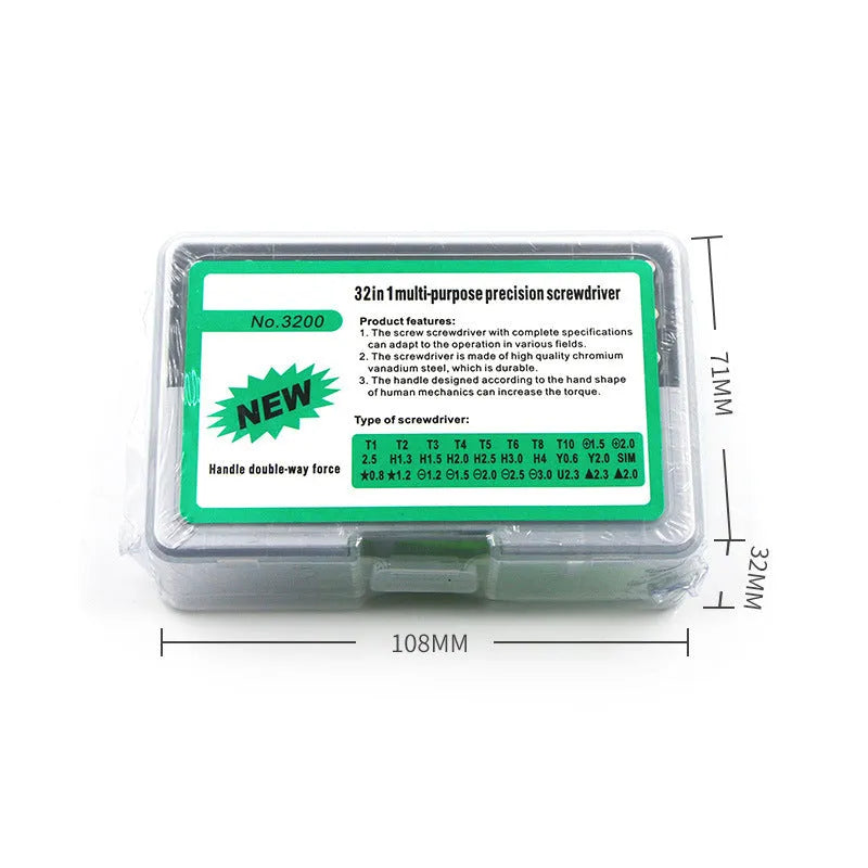 32-in-1 magnetic handle precision screwdriver set with bits for mobile phone repair