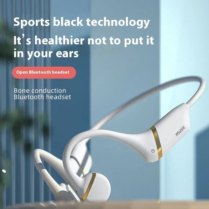 H12 open bone conduction second generation wireless Bluetooth headset sports ear hook black with 32G memory card option