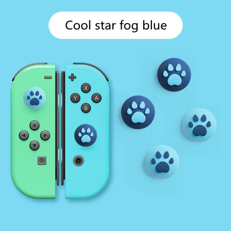 Nintendo Switch silicone joycon sleeve with four cat claw rocker caps in assorted colours