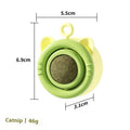 Mint-flavoured ABS plastic cat toy in yellow green, 6.9x5.5x3.1cm