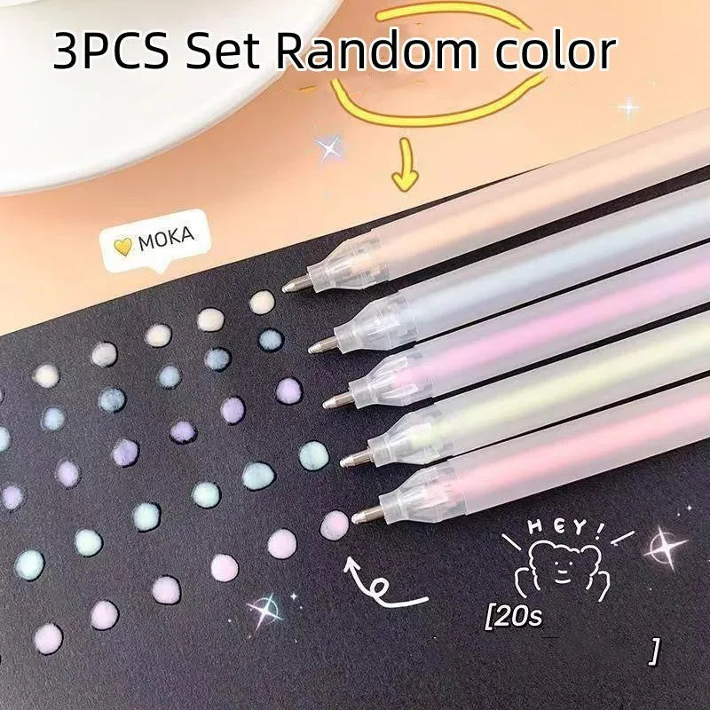 Macaroon colour dispensing pen with cap-pulling mechanism in assorted colours