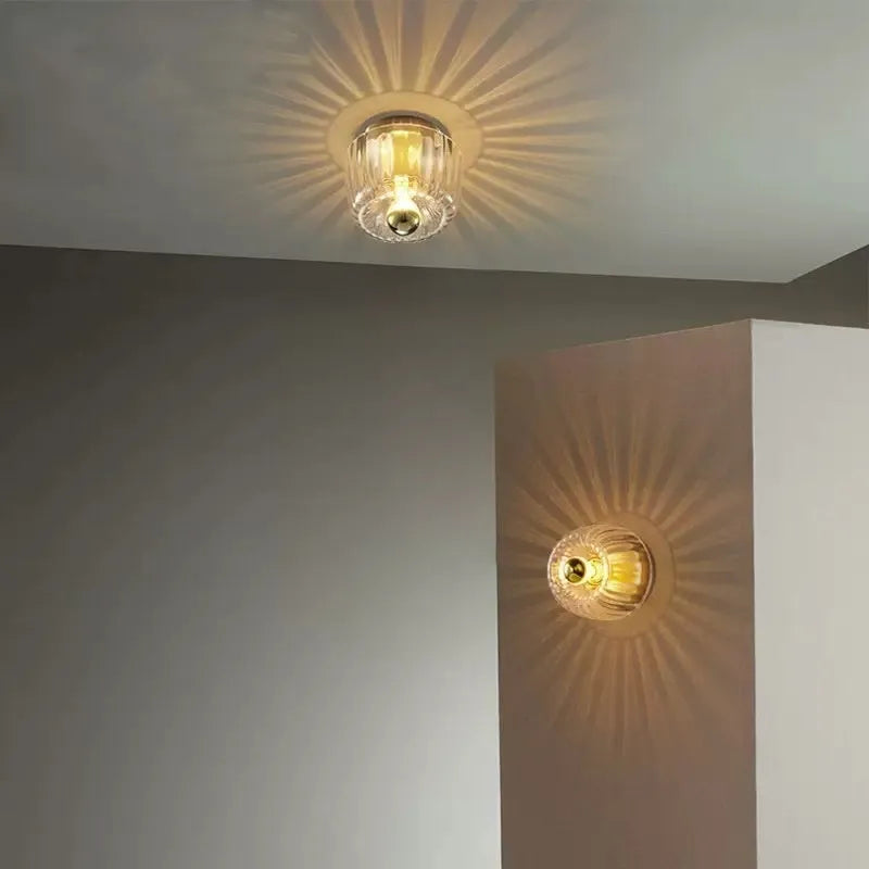 French style ceiling light with transparent chrome glass shade for bedroom bedside or balcony