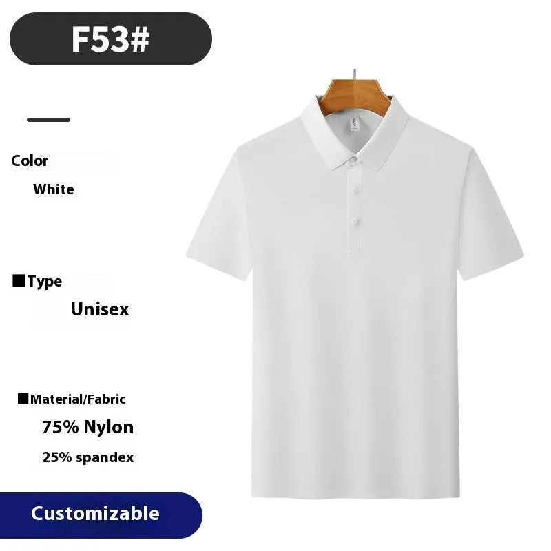 Man's brocade polo shirt in apple green with ammonia seamless short sleeves for summer sports