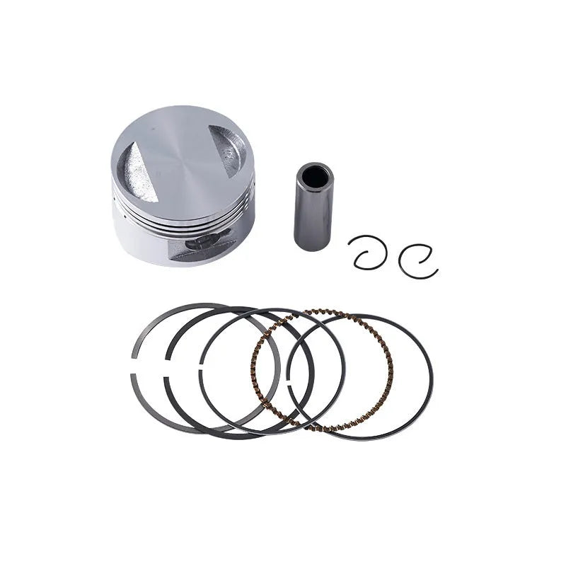 Motorcycle engine piston kit with ring and pin for 57.4mm cylinder diameter