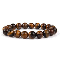 Natural tiger eye stone bracelet with round beads in a choice of colours and sizes