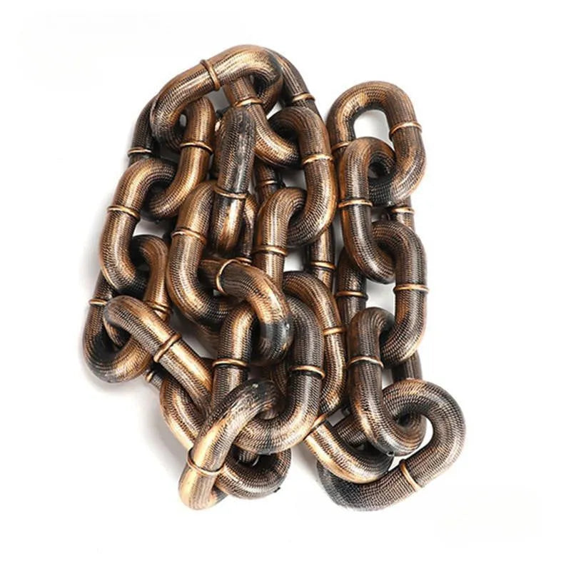 Plastic-coated iron chain dog leash with hand holding rope in antique silver colour