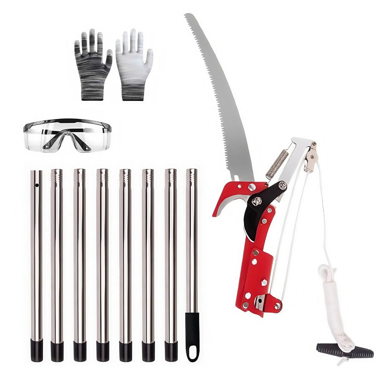 Pull rope pruning shears high branch shears 3.3m metal tree pruner for garden cutting
