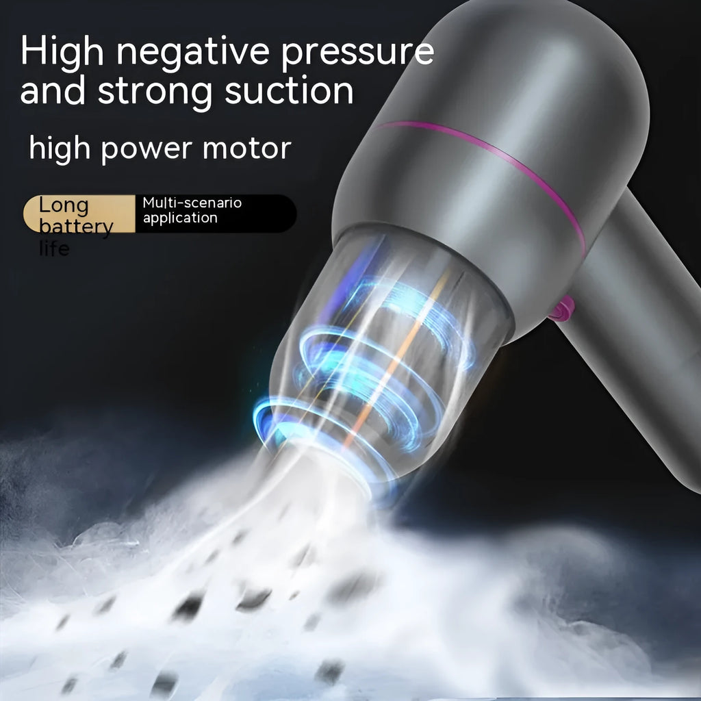 XC-06 grey portable car cleaner with brush nozzle and extended nozzle for car interior cleaning