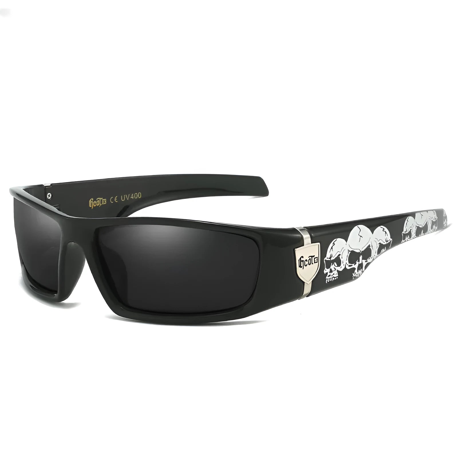 Bandit style hip hop polarized sunglasses in box-style design with multiple colour options