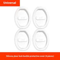 Black silicone car door lock crash pad measuring 8.6cm by 7cm on a car door