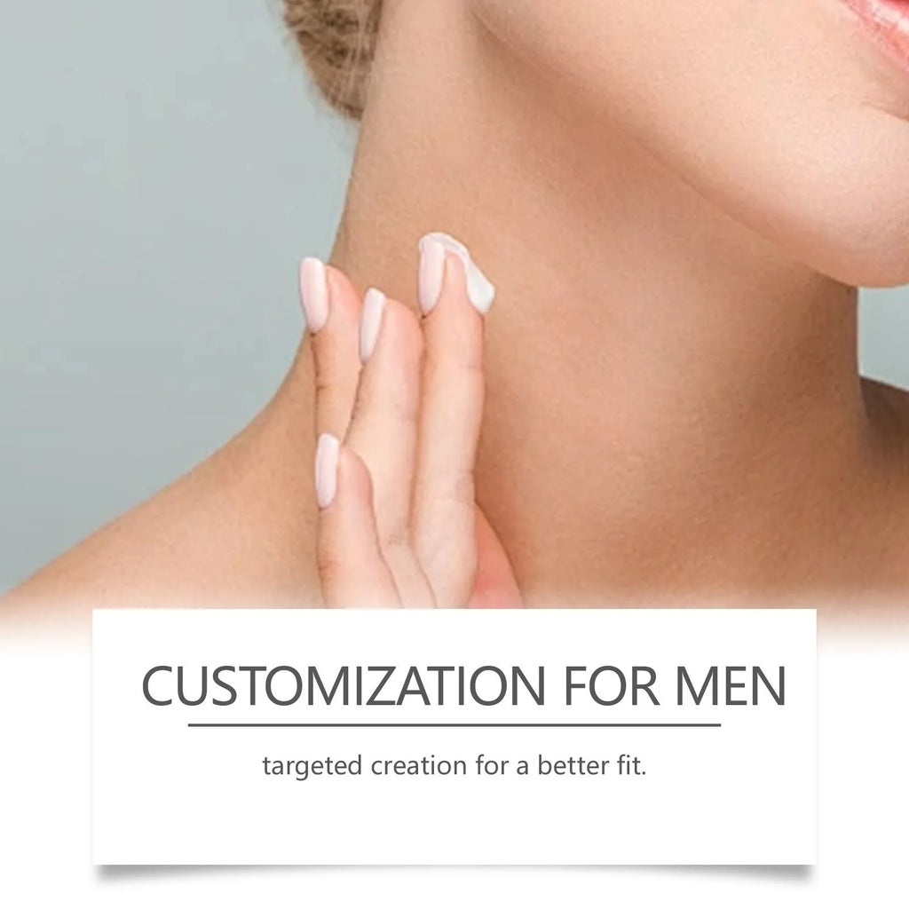 Men's neck stretch cream 50g container with collagen, hyaluronic acid, retinol, and vitamin E