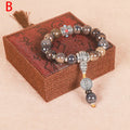 Men's gradient ceramic blessing bracelet with coloured glaze beads, shown in one of six colour types.