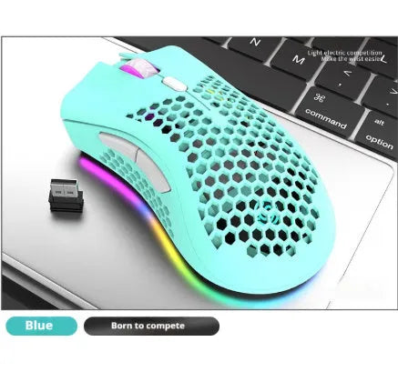 Hollow out luminous wireless mouse in BM600 colours with photoelectric sensor