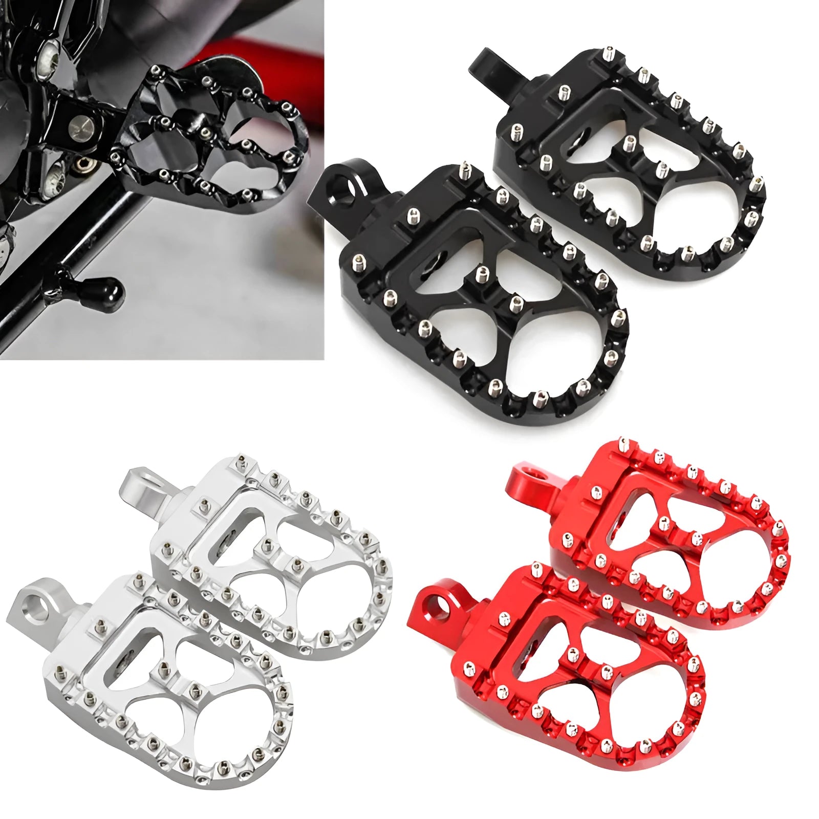 Aluminium modified screw anti-skid foot peg red 120x57.5mm for dirt bike
