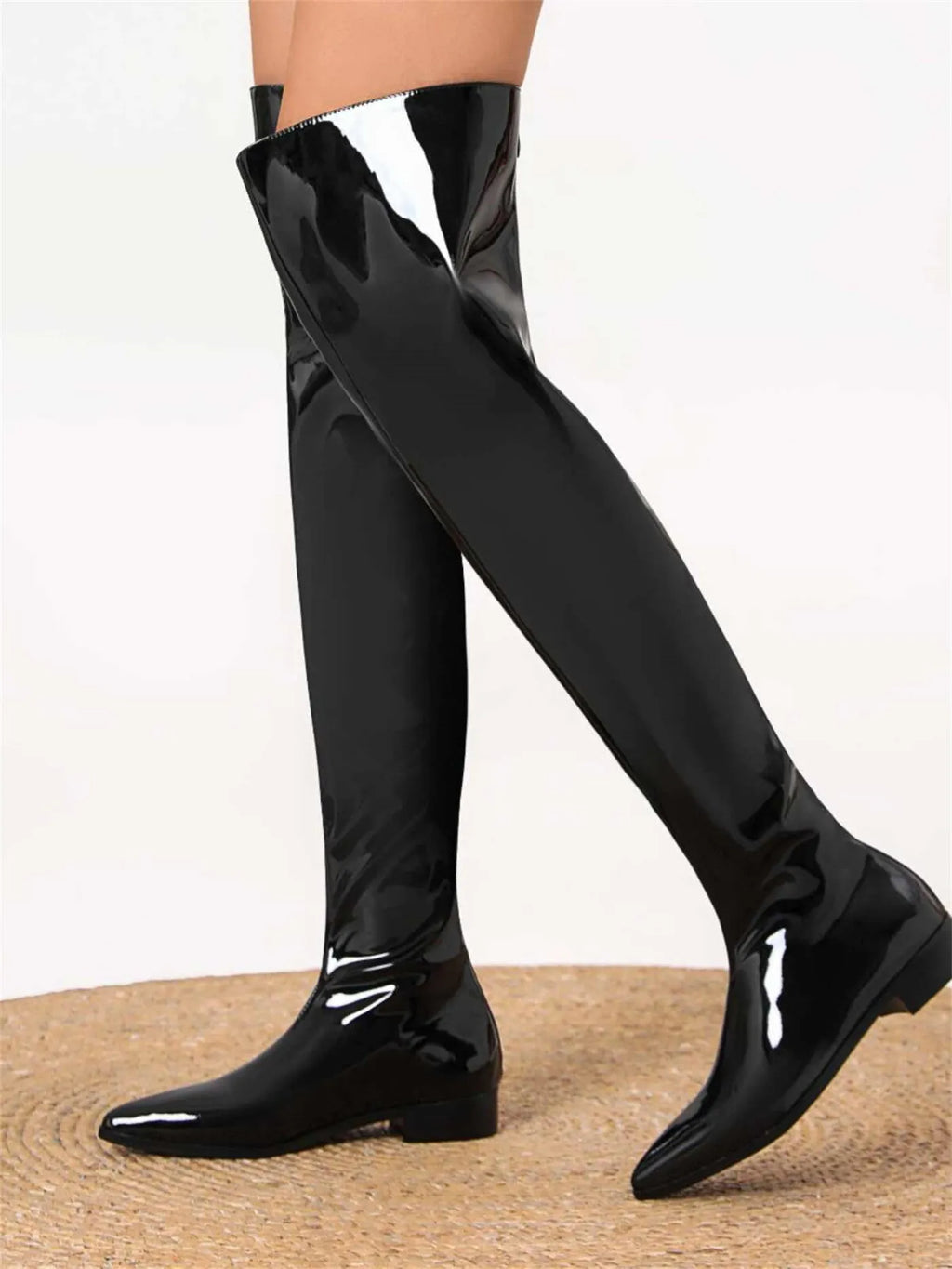 Bar Catwalk tall fashion boots in black with superfine fiber upper, mesh lining, rubber sole, and rear zipper closure