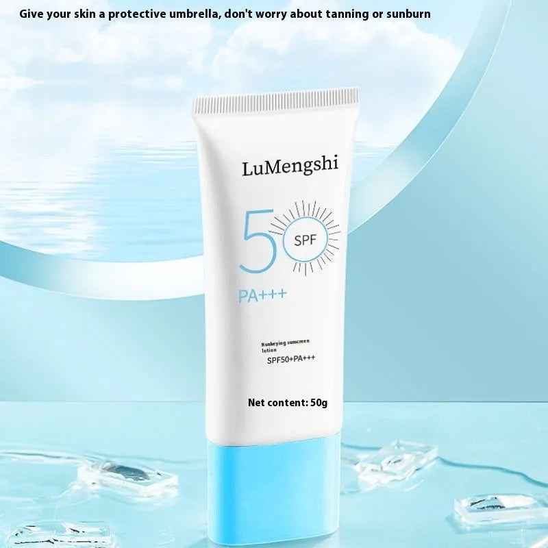 Tube of 50g refreshing sunscreen with whitening and moisturising for universal skin types