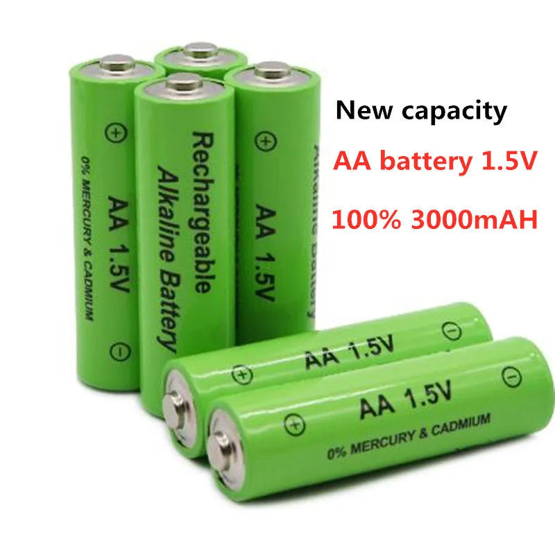 AA size alkaline rechargeable battery with 3000mAh capacity and 1.5V voltage