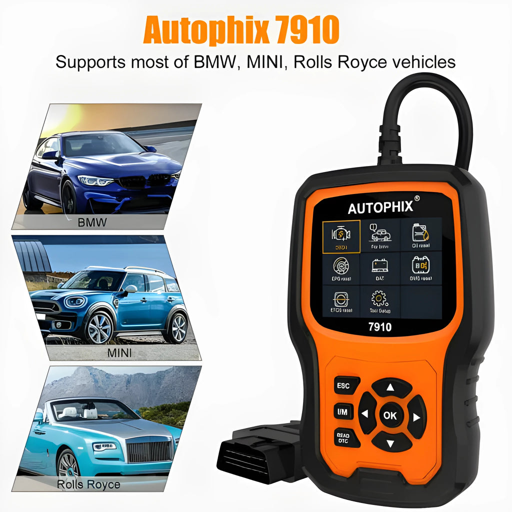 Autophix 7910 BMW full system diagnostic scanner tool with OBD2 connector