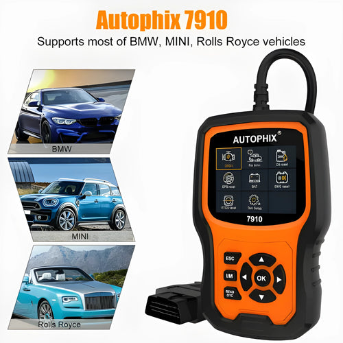Autophix 7910 BMW full system diagnostic scanner tool with OBD2 connector