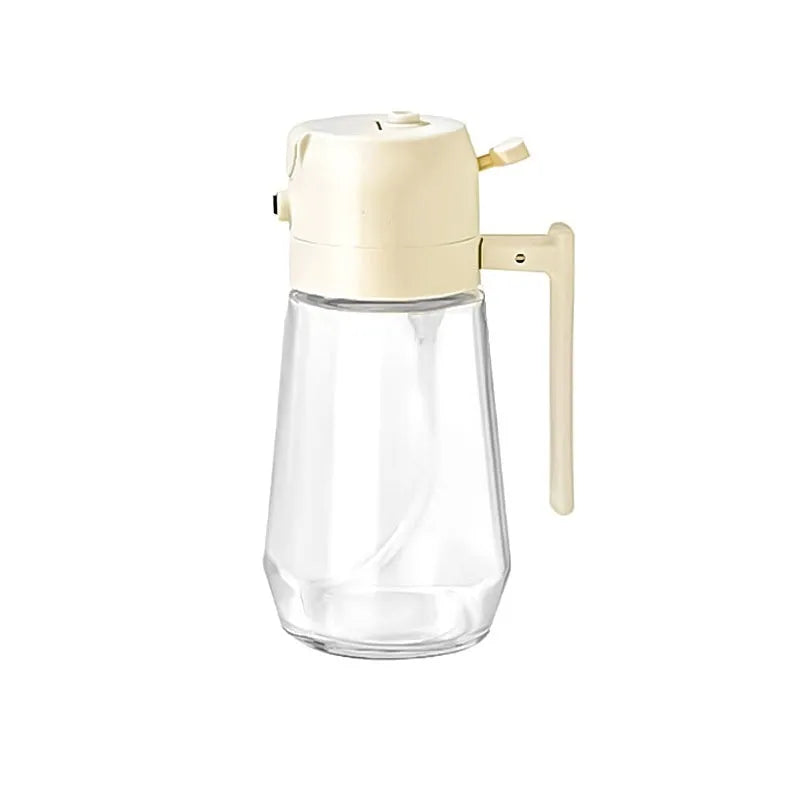 470ml glass kitchen oil sprayer dispenser bottle with ergonomic handle in four colour options