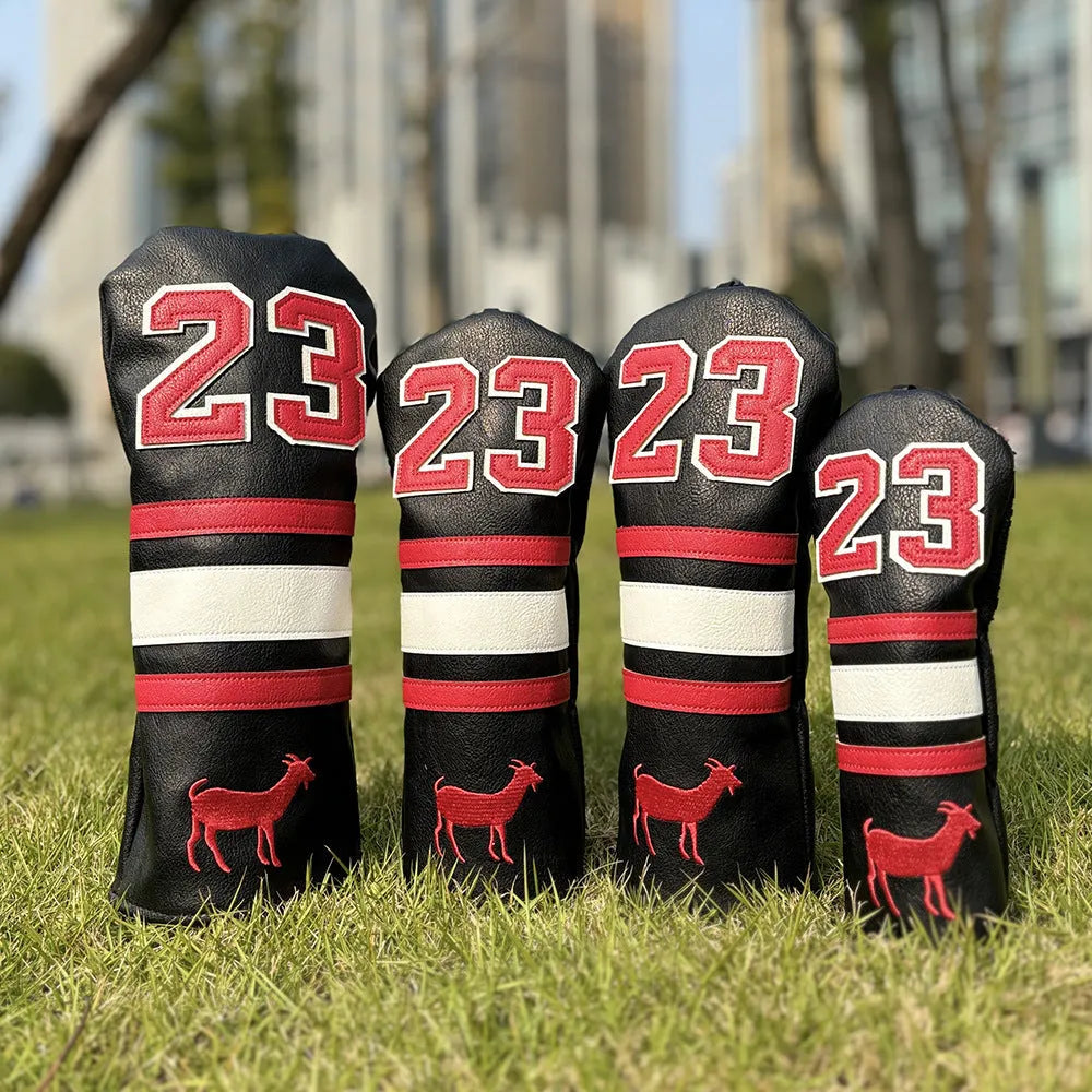 Ram Chicken Leg design golf club headcovers in PU material for Fairway Wood, Irons, and Putter.